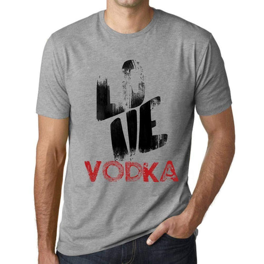 Ultrabasic - Homme T-Shirt Graphique Love Vodka Gris Chiné