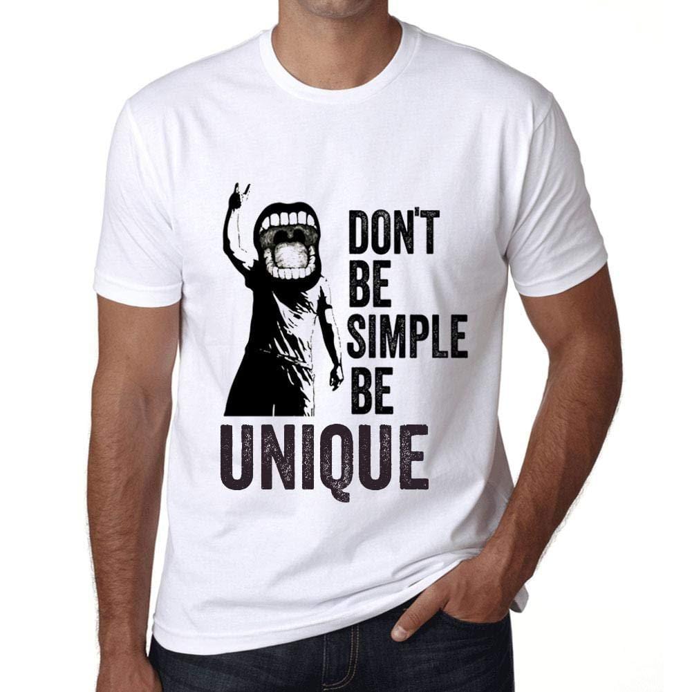 Herren T-Shirt Graphique Don't Be Simple Be Unique Blanc