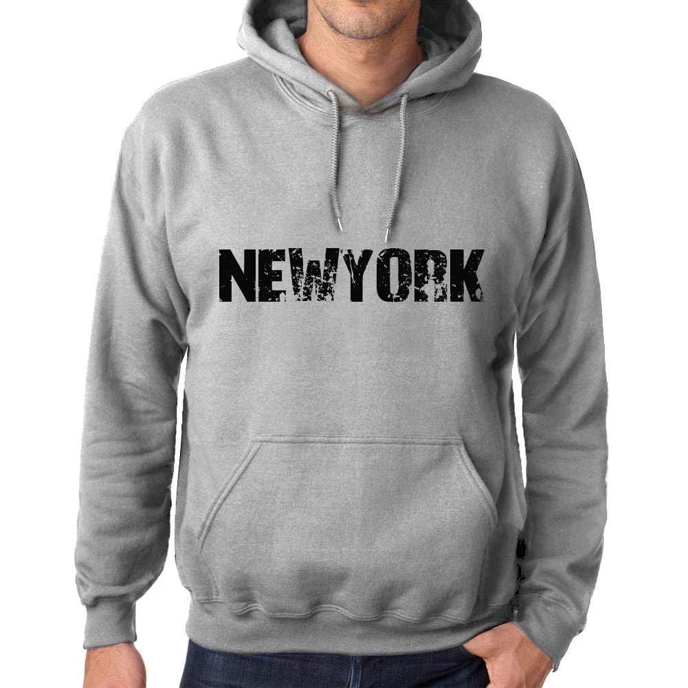 Ultrabasic Homme Femme Unisex Sweat à Capuche Hoodie Popular Words Newyork Gris Chiné