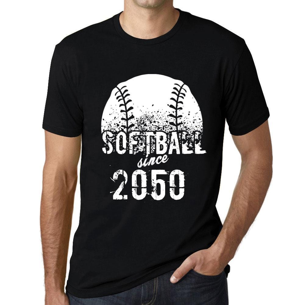 Men&rsquo;s Graphic T-Shirt Softball Since 2050 Deep Black - Ultrabasic