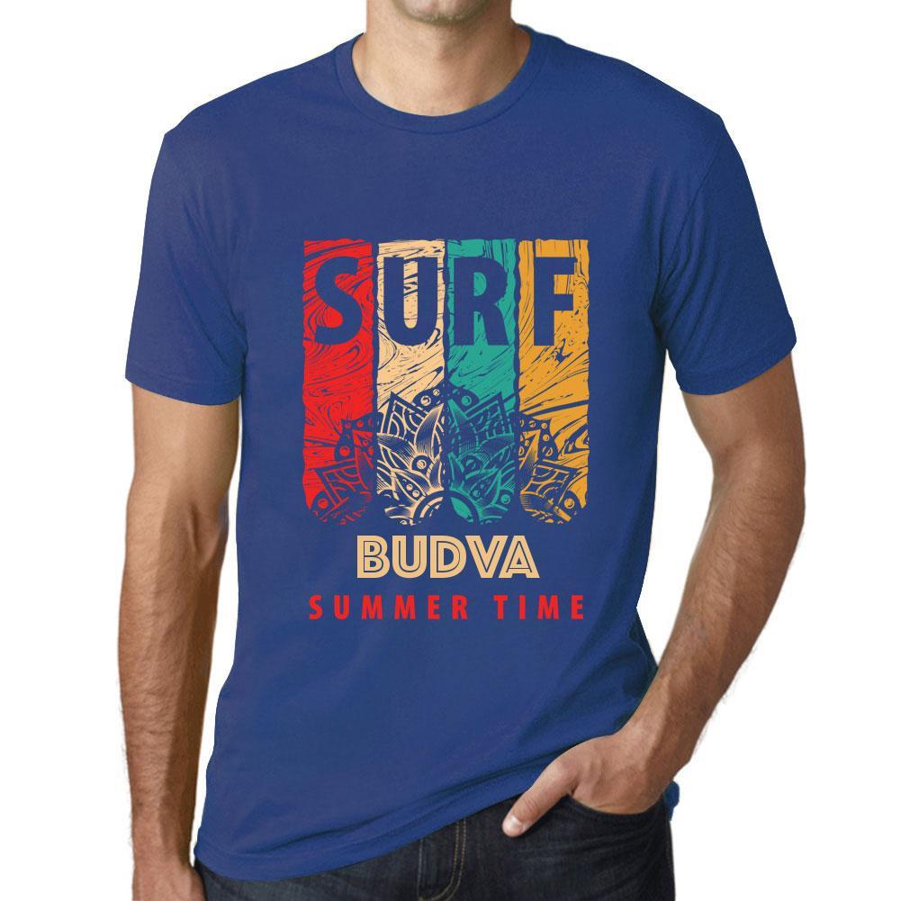 Men&rsquo;s Graphic T-Shirt Surf Summer Time BUDVA Royal Blue - Ultrabasic