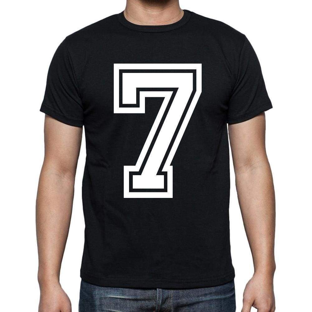 7 Numbers Black Mens Short Sleeve Round Neck T-Shirt 00116 - Casual