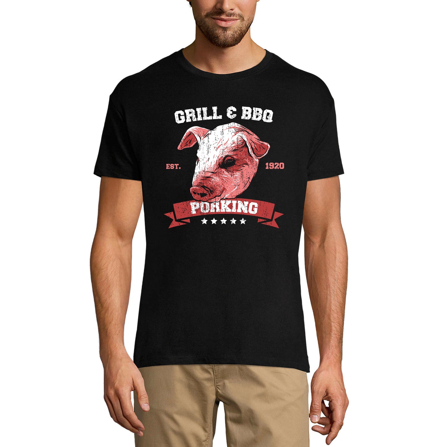 ULTRABASIC Herren-Grafik-T-Shirt Grill and BBQ Porking – Barbecue-Shirt für Männer