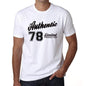 78 Authentic White Mens Short Sleeve Round Neck T-Shirt 00123 - White / L - Casual