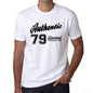 78 Authentic White Mens Short Sleeve Round Neck T-Shirt 00123 - White / S - Casual