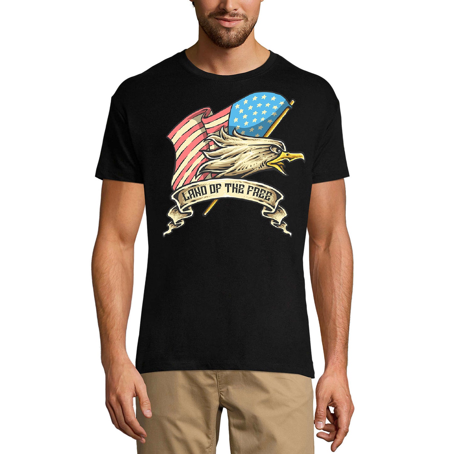ULTRABASIC Herren T-Shirt Land of the Free – USA Patriotisches Eagle Shirt für Männer