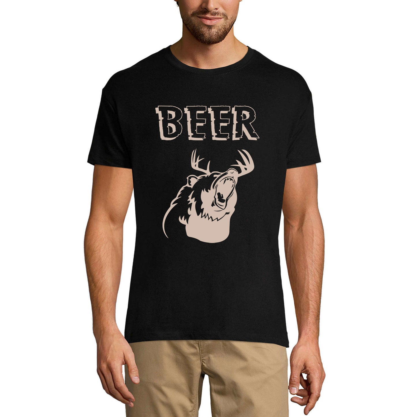 ULTRABASIC Herren-Grafik-T-Shirt Bierbär – lustiges Sarkasmus-Humor-T-Shirt