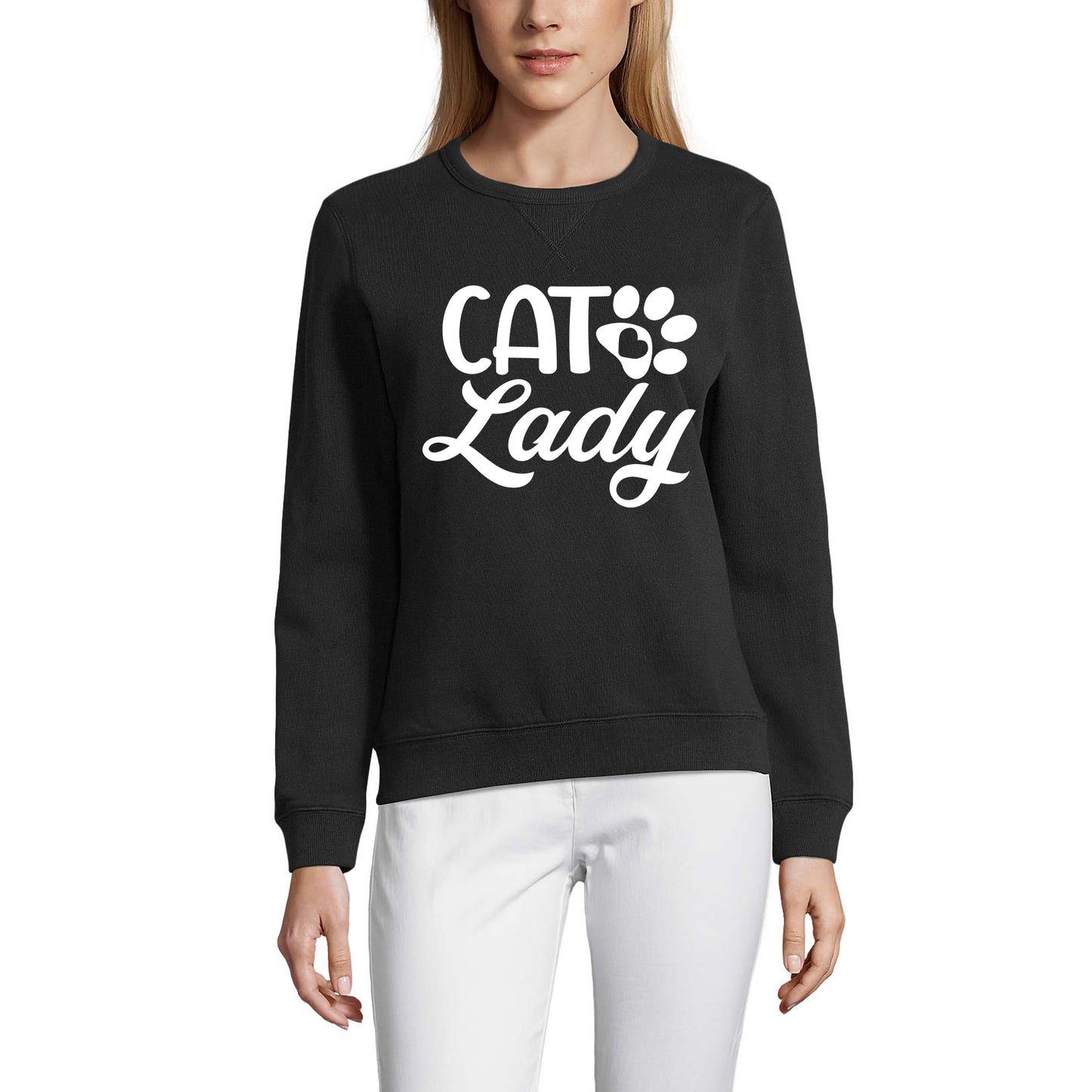ULTRABASIC Damen-Sweatshirt Cat Lady – Kitten Paw Lustiger Pullover für Damen