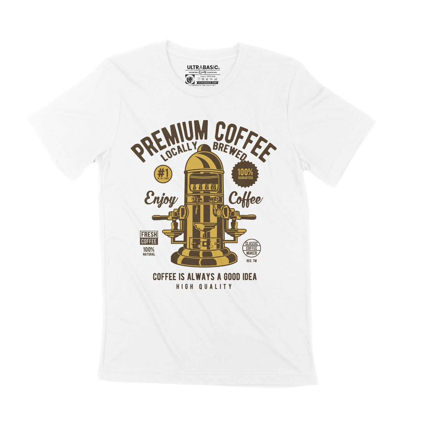 ULTRABASIC Herren T-Shirt Coffee is Always a Good Idea – Vintage-Shirt für Männer