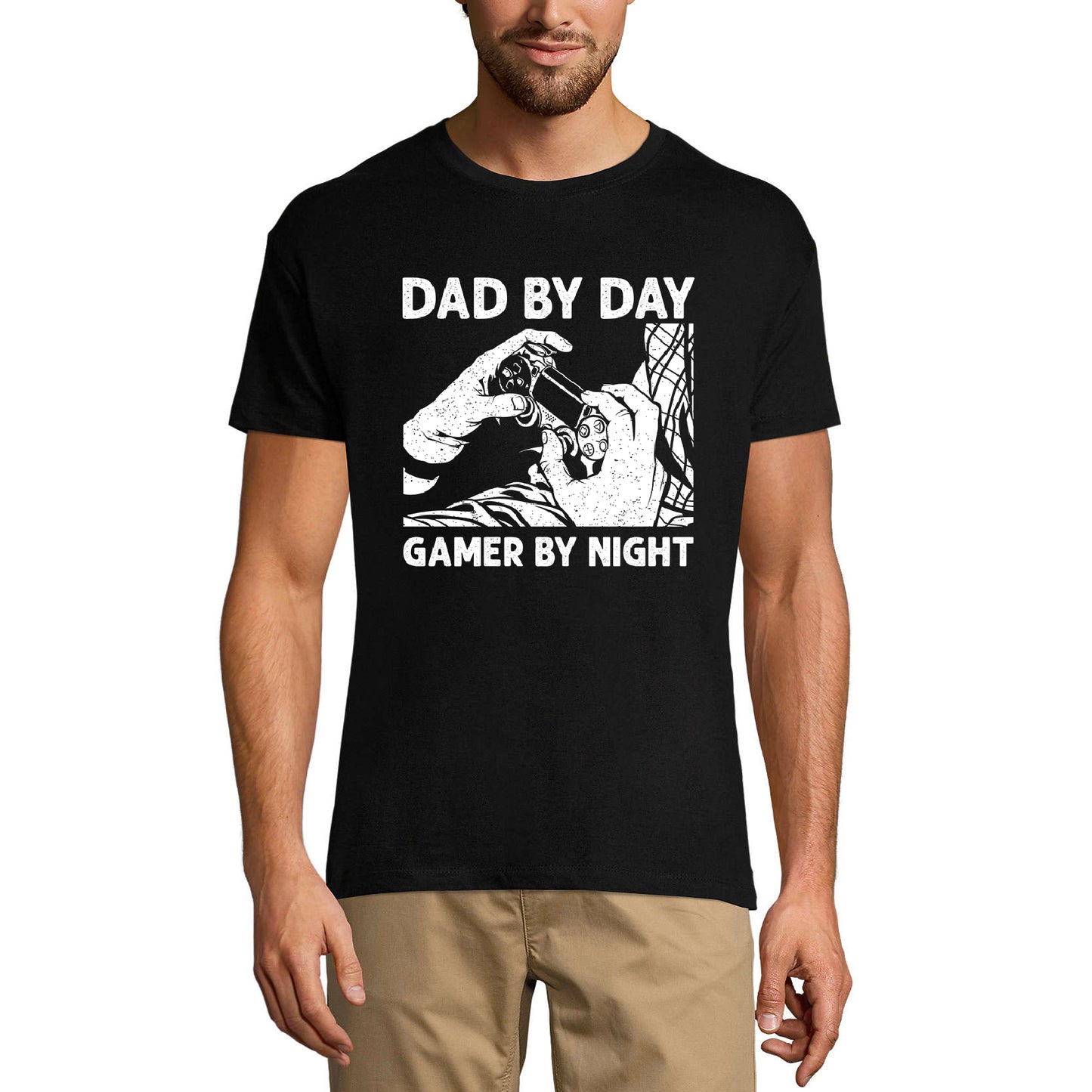 ULTRABASIC Men's T-Shirt Dad By Dad Gamer By Night - Dad's Gaming T-Shirt