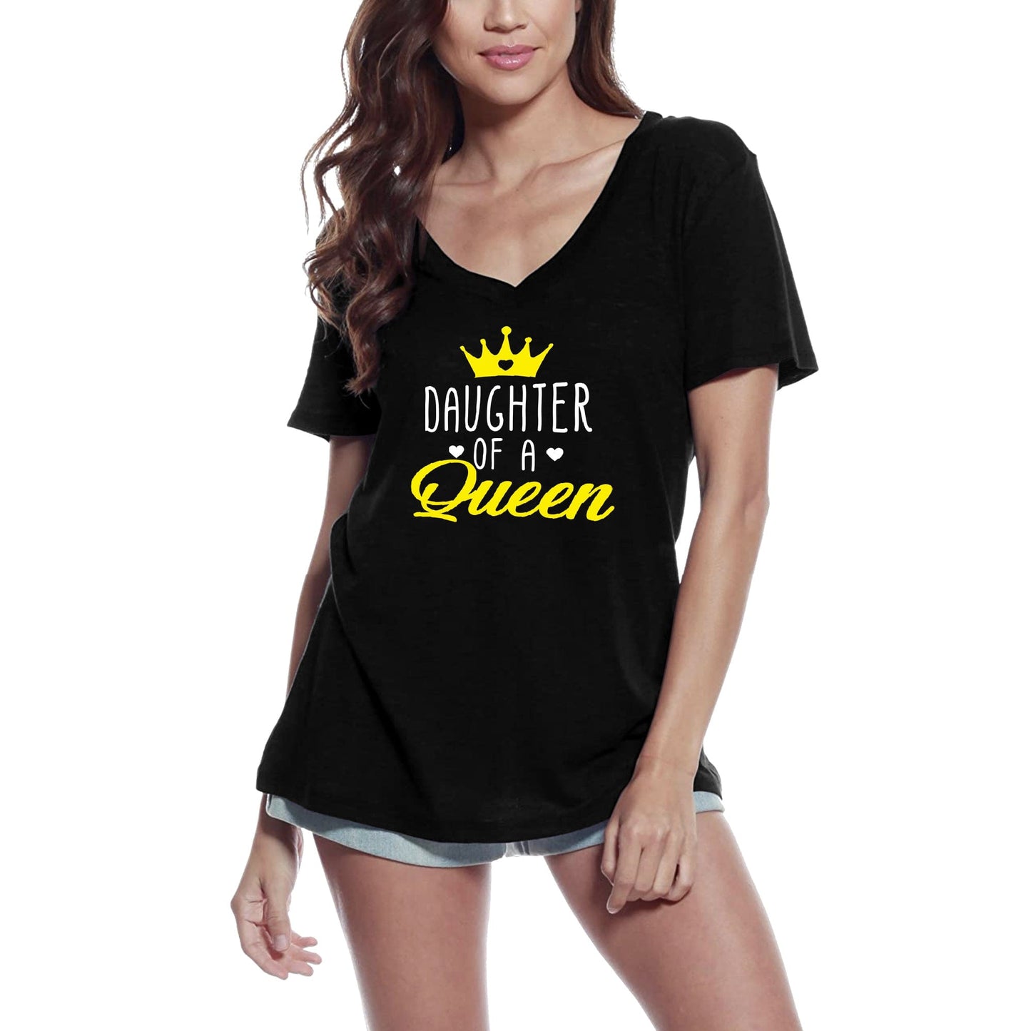 ULTRABASIC Damen T-Shirt Daughter of a Queen – Kurzarm-T-Shirt-Oberteile