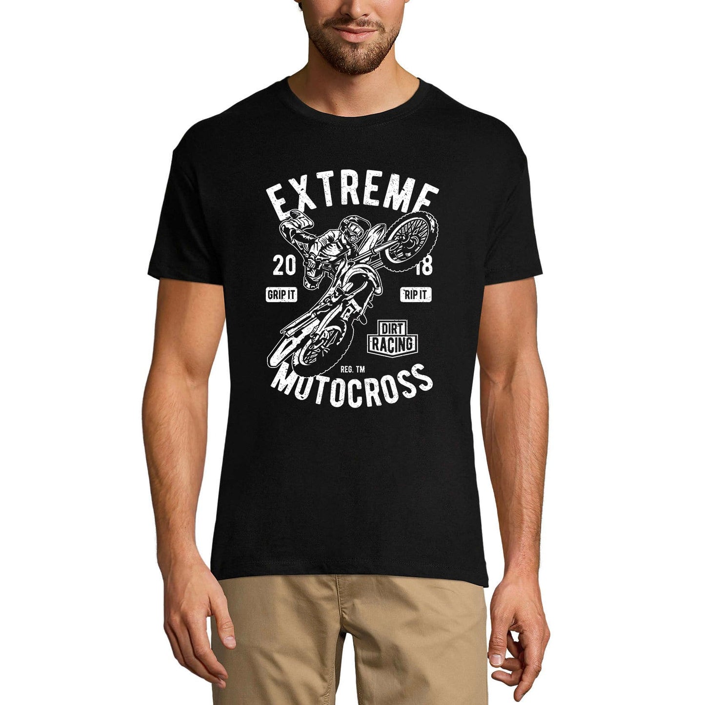 ULTRABASIC Herren-Grafik-T-Shirt Extreme Motorcross 2018 – Dirt Racing – Motorliebhaber