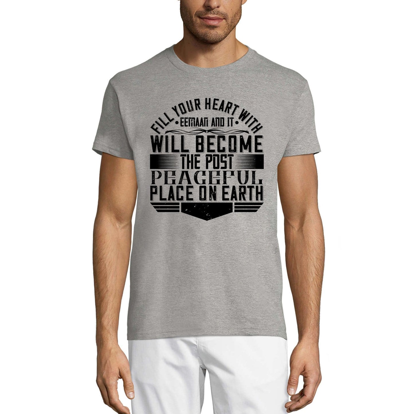 ULTRABASIC Herren-T-Shirt „Fill Your Heart With Iman“ – muslimisches T-Shirt