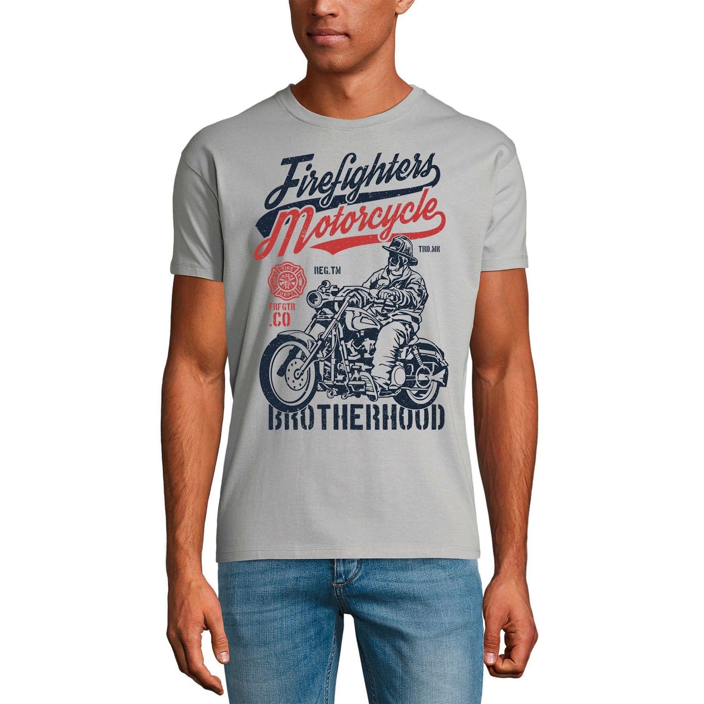 ULTRABASIC Herren T-Shirt Feuerwehr Motorrad Bruderschaft – Geschenk für Motorradfahrer