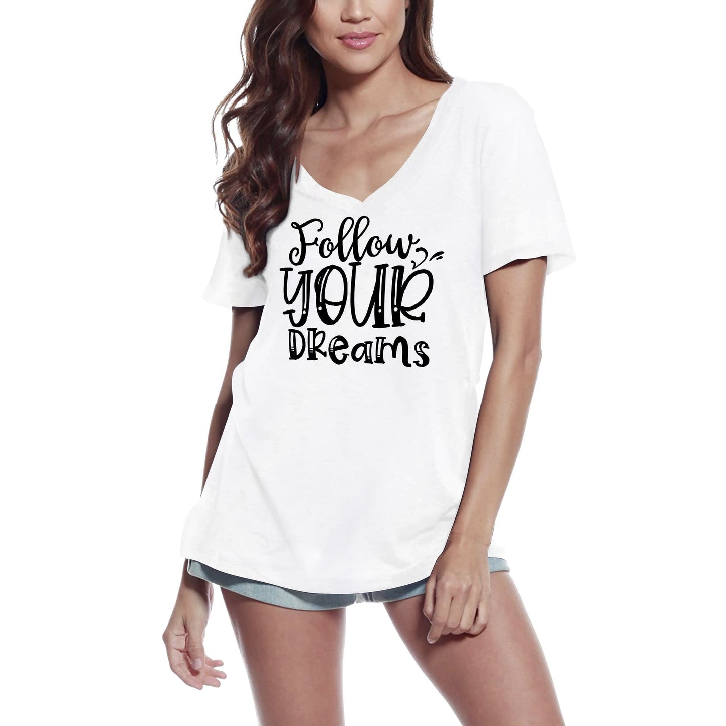 ULTRABASIC Damen-T-Shirt Follow Your Dreams – kurzärmeliges T-Shirt