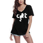 ULTRABASIC Damen T-Shirt Lucky Cat Shamrock – Lustiges Kätzchen-Shirt für Katzenliebhaber