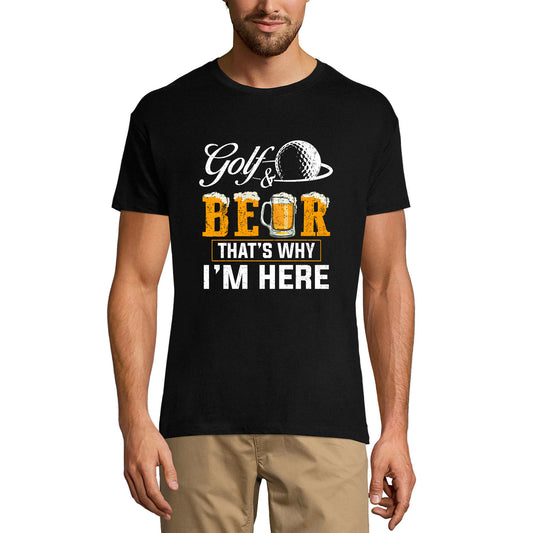 ULTRABASIC Herren T-Shirt Golf und Bier That's Why I'm Here - Lustiges Bierliebhaber-T-Shirt