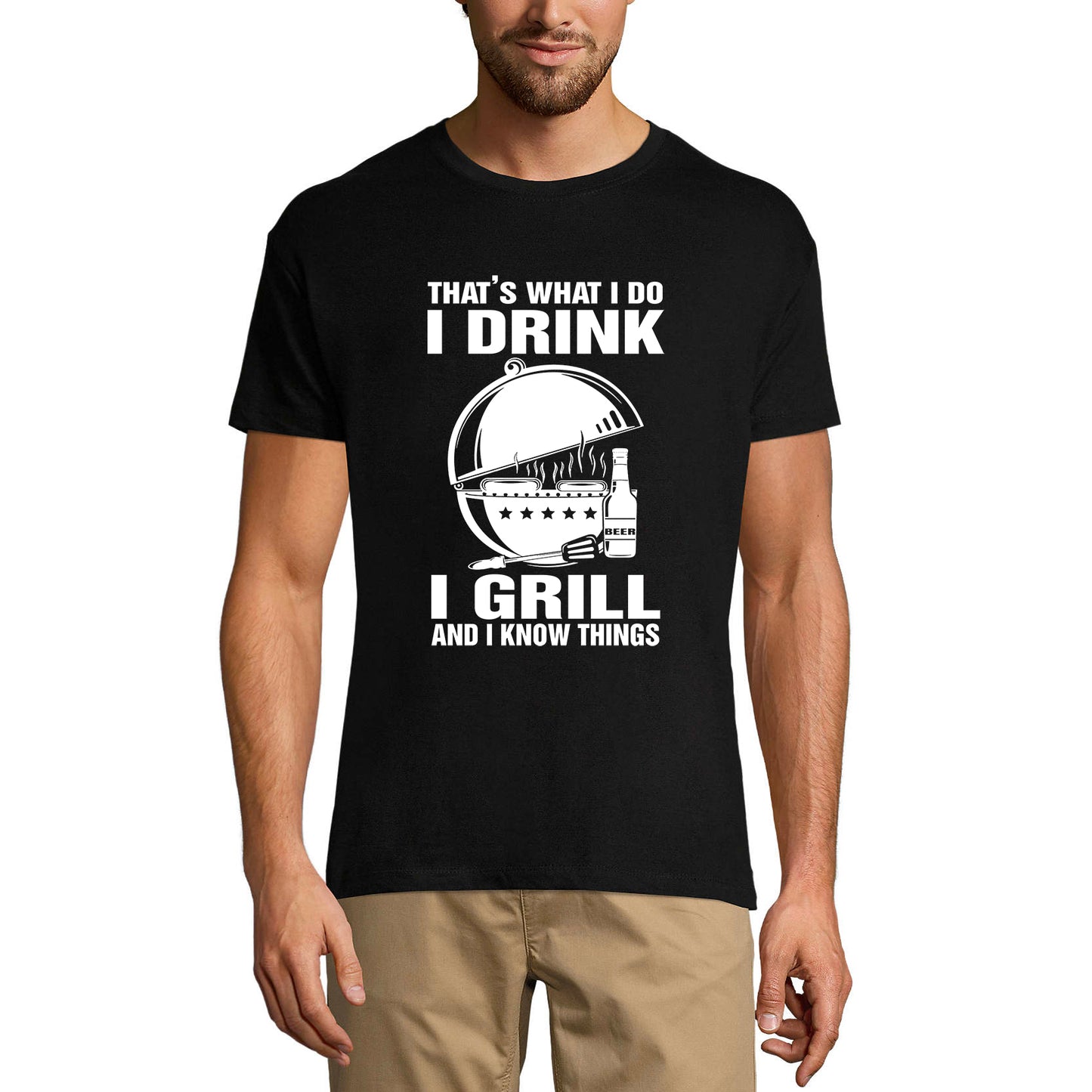 ULTRABASIC Herren-T-Shirt „That's What I Do I Drink I Grill and I Know Things“ – lustiges Bierliebhaber-T-Shirt