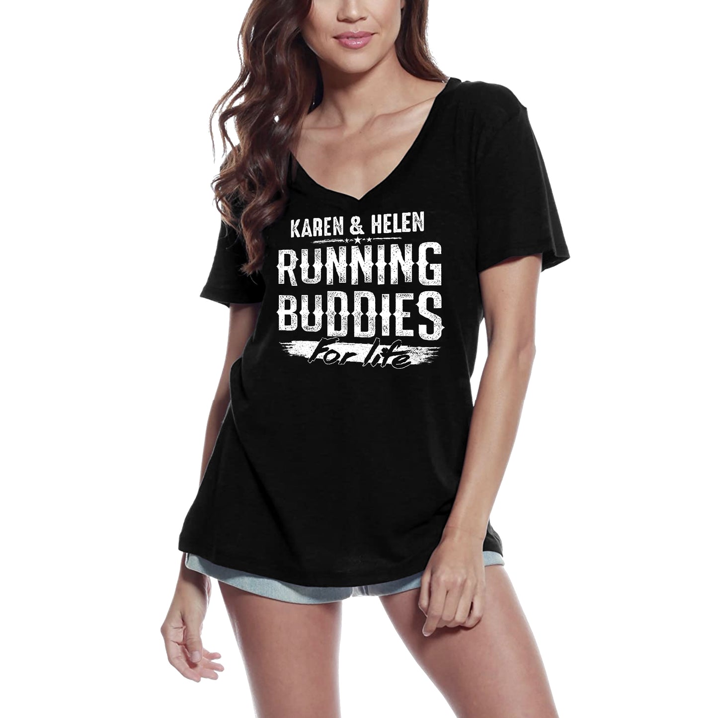 ULTRABASIC Damen-T-Shirt Karen und Helen Running Buddies for Life – Läufer-T-Shirt-Oberteile