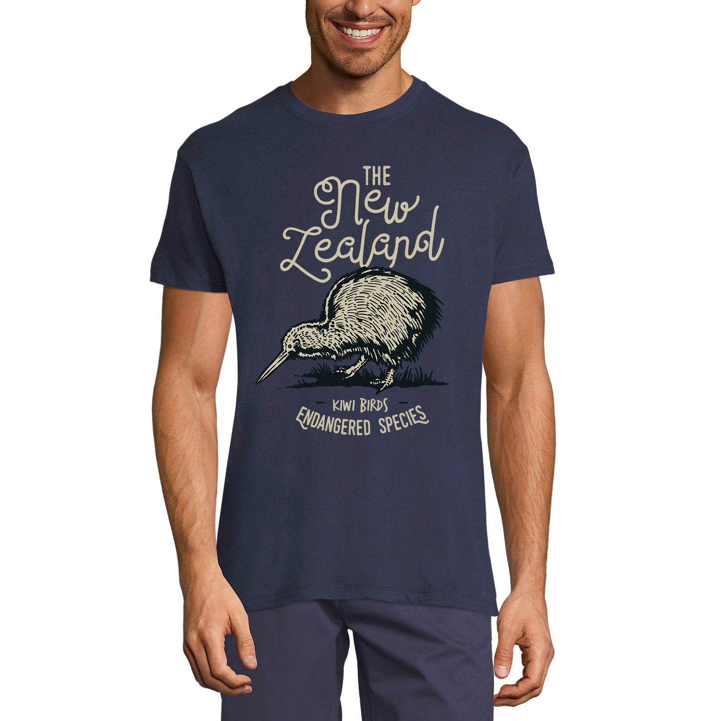 ULTRABASIC Herren-Grafik-T-Shirt The New Lealand – Kiwi Birds Shirt für Herren