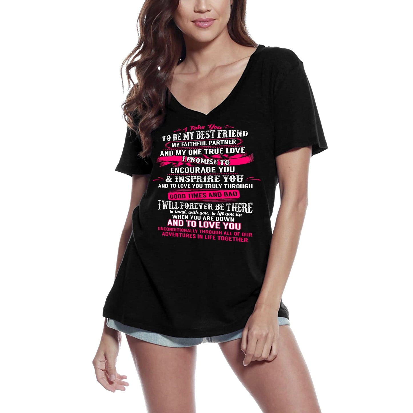 ULTRABASIC Damen T-Shirt „I Take You to be My Best Friend“ – T-Shirt mit lustigem Spruch