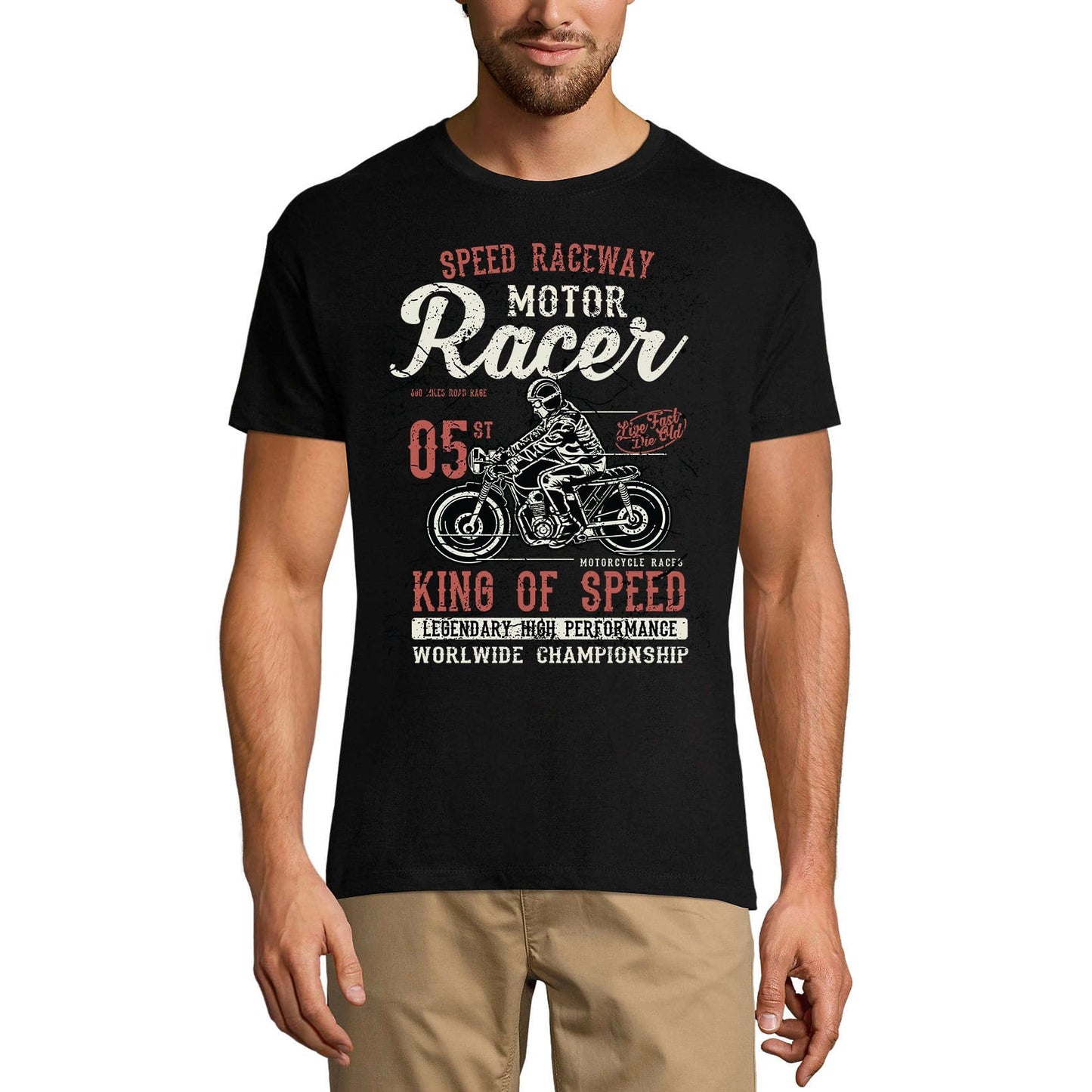 ULTRABASIC Herren T-Shirt Classic Motor Racer – King of Speed ​​Motorrad-Renn-T-Shirt