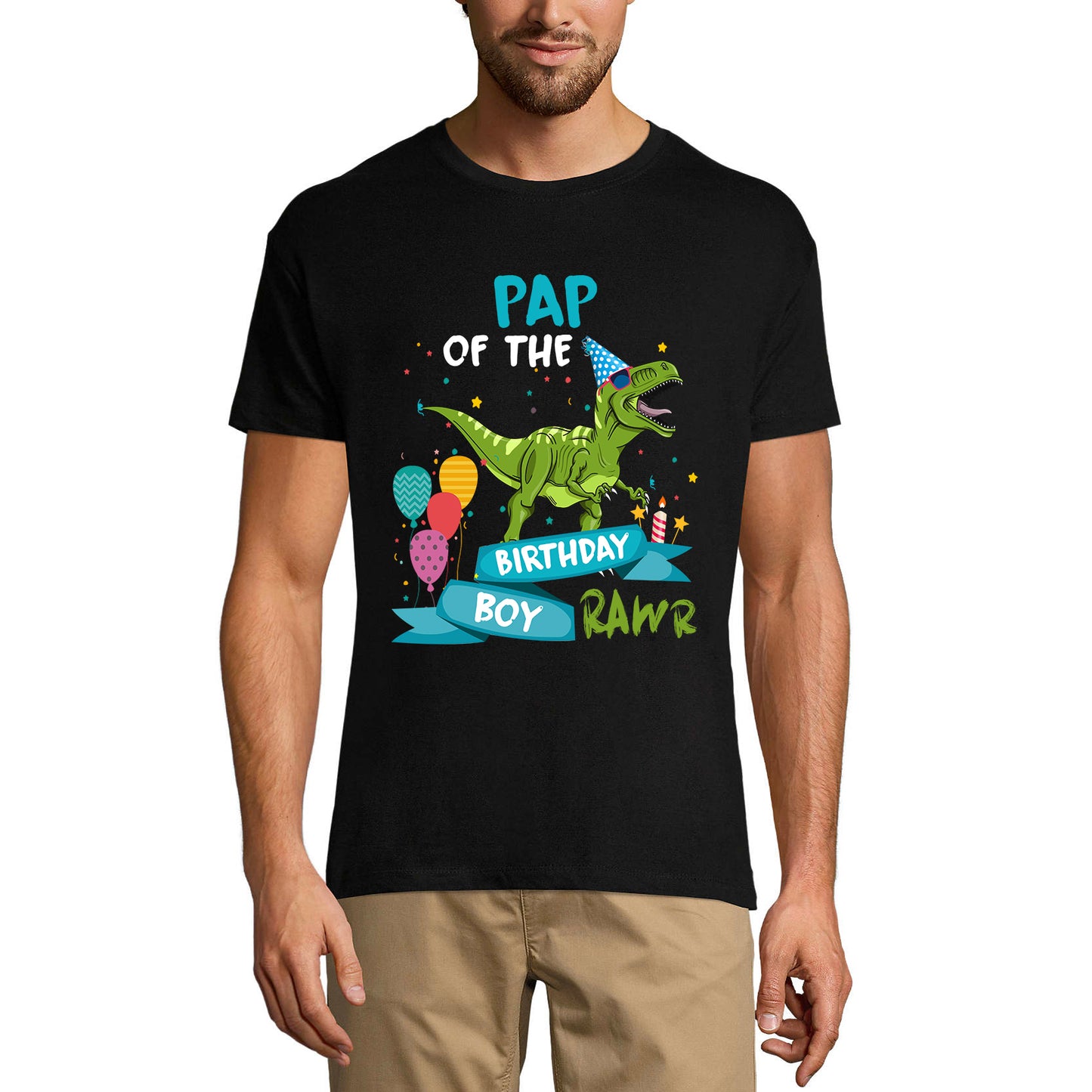 ULTRABASIC Men's Graphic T-Shirt Pap Of The Birthday Boy - Funny Dad - Dinosaur Shirt