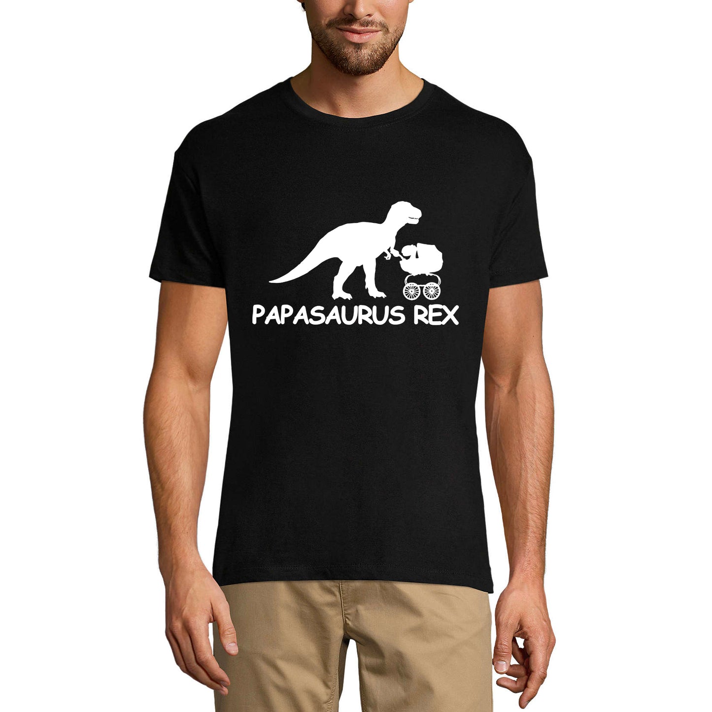 ULTRABASIC Men's Graphic T-Shirt Papasaurus Rex - Funny Vintage Shirt - Gift For Father's Day