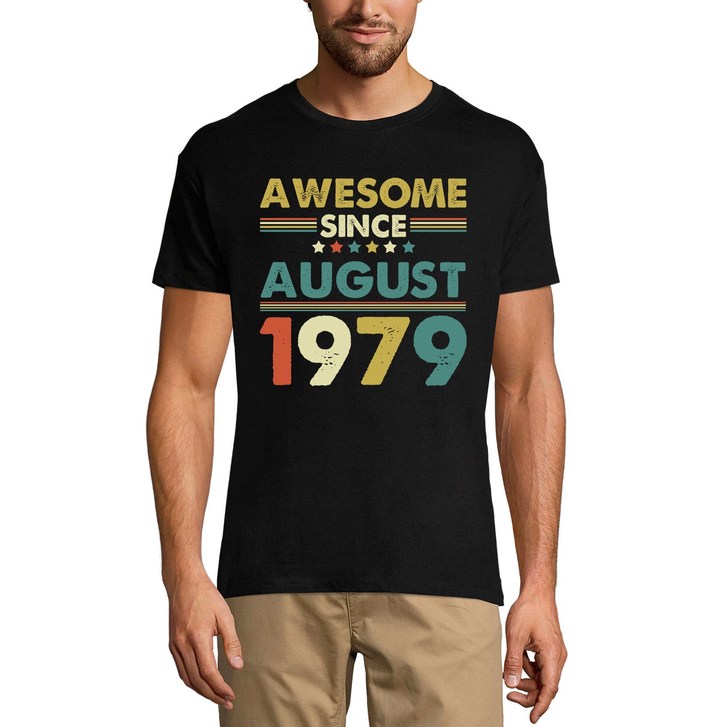 ULTRABASIC Herren T-Shirt Awesome Since August 1979 – Geschenk zum 42. Geburtstag T-Shirt