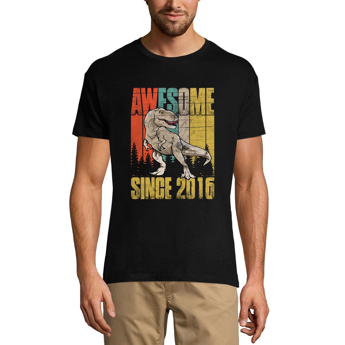 ULTRABASIC Herren T-Shirt Vintage Awesome Since 2016 – Walddinosaurier T-Rex T-Shirt