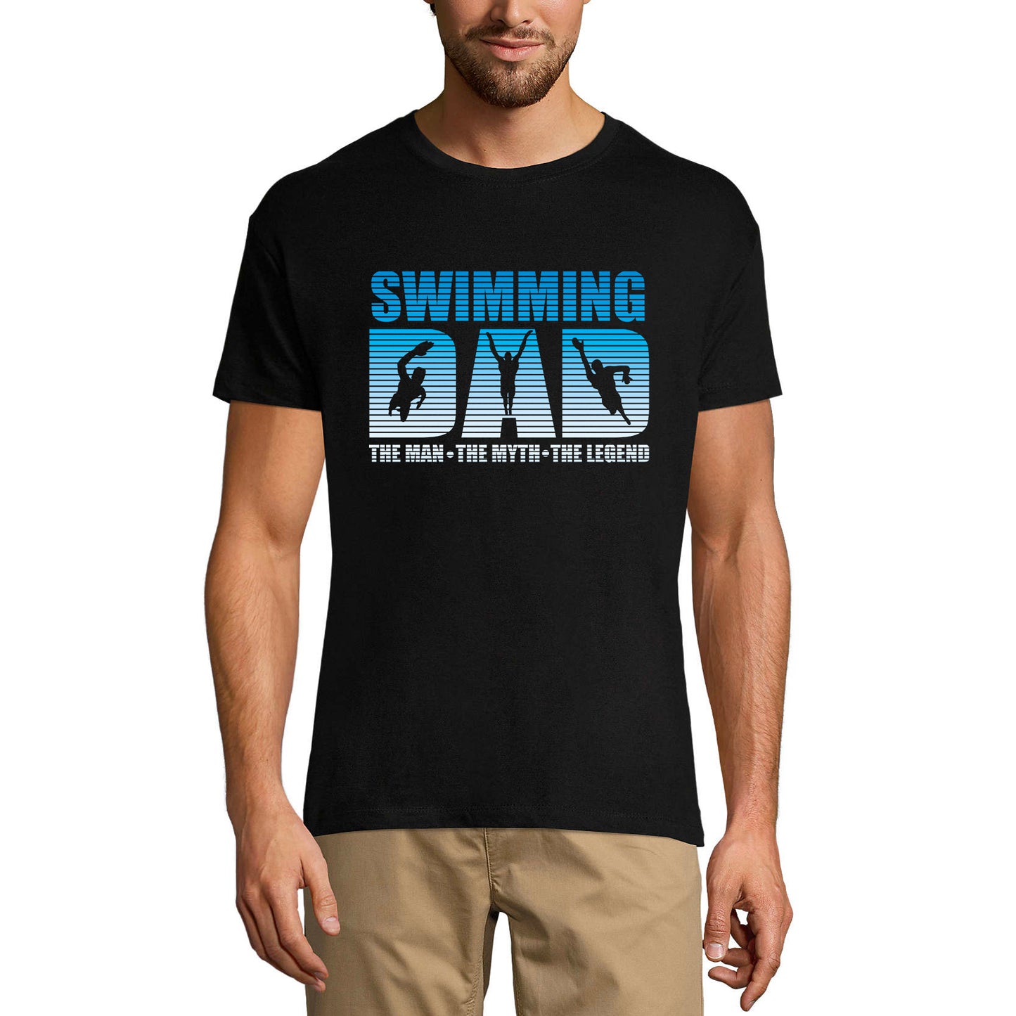 ULTRABASIC Men's Graphic T-Shirt Swimming Dad - The Man The Myth The Legend - Father's Gift