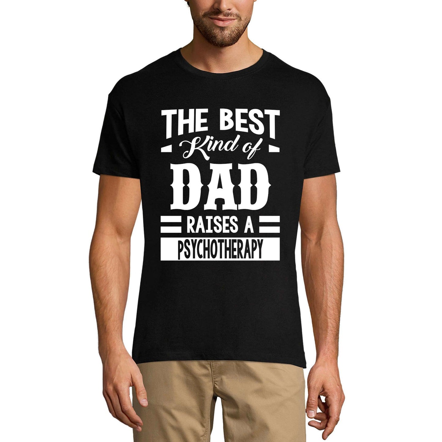ULTRABASIC Herren-Grafik-T-Shirt „Dad Raises a Psychotherapy“.