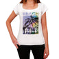 Alona Beach Name Palm White Womens Short Sleeve Round Neck T-Shirt 00287 - White / Xs - Casual
