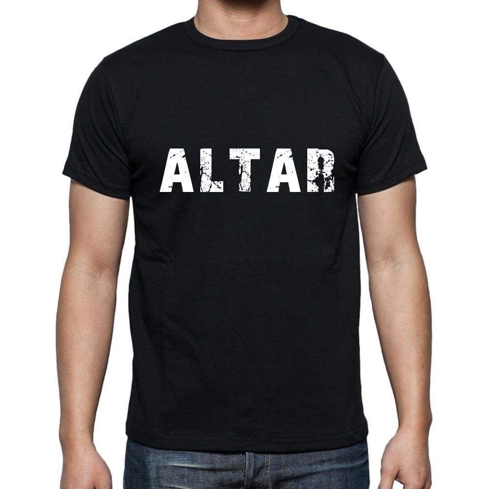 Altar Mens Short Sleeve Round Neck T-Shirt 5 Letters Black Word 00006 - Casual