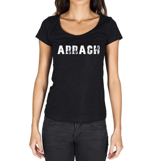 Arrach German Cities Black Womens Short Sleeve Round Neck T-Shirt 00002 - Casual