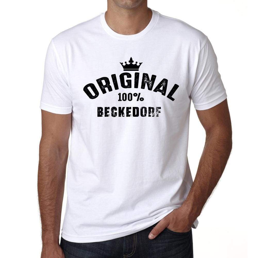 Beckedorf 100% German City White Mens Short Sleeve Round Neck T-Shirt 00001 - Casual