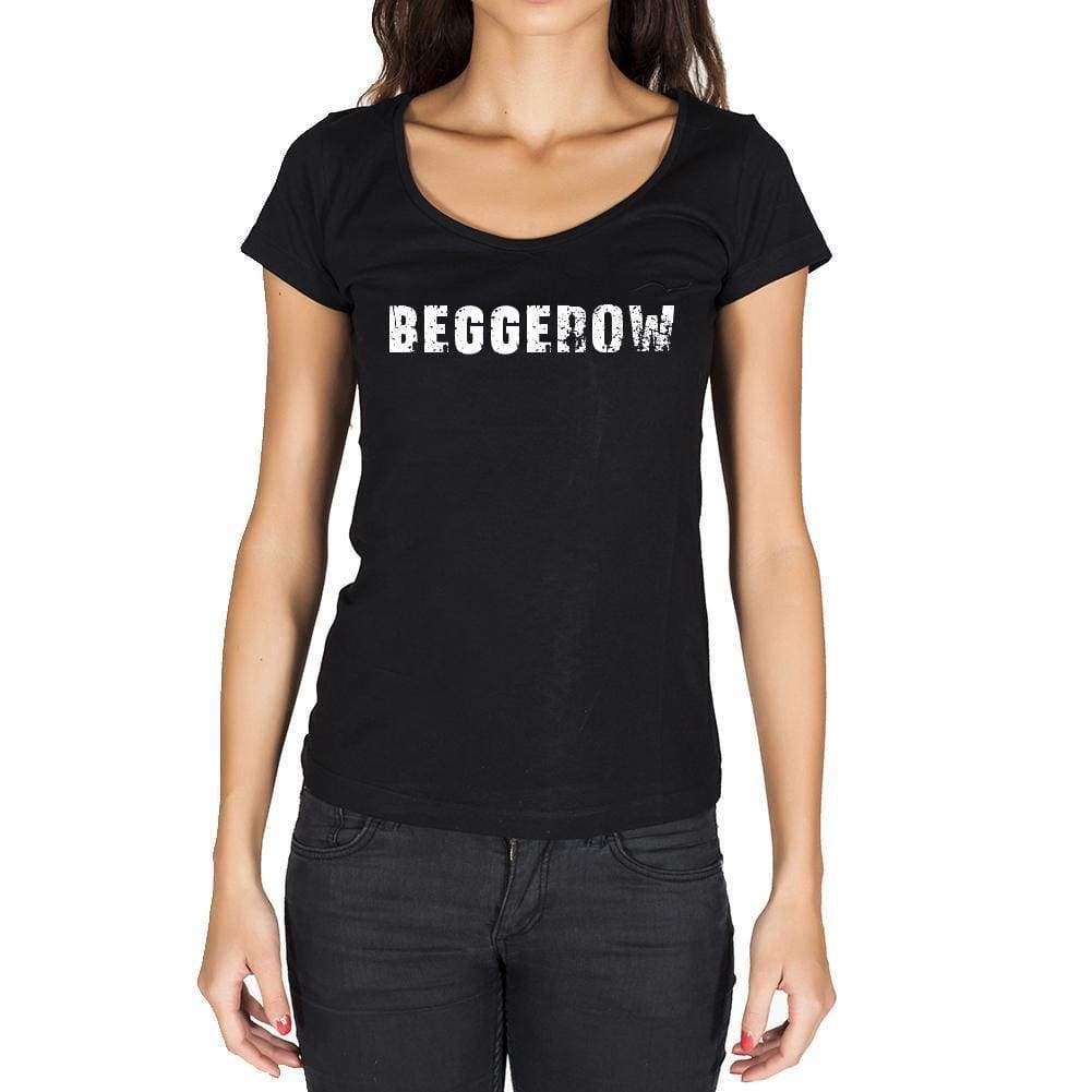 Beggerow German Cities Black Womens Short Sleeve Round Neck T-Shirt 00002 - Casual