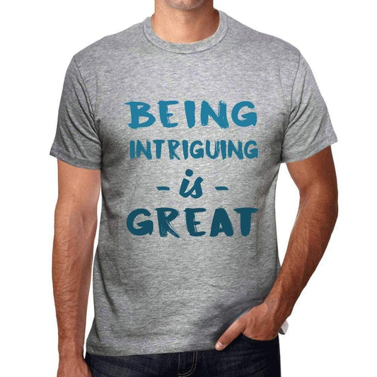 Being Intriguing Is Great Mens T-Shirt Grey Birthday Gift 00376 - Grey / S - Casual