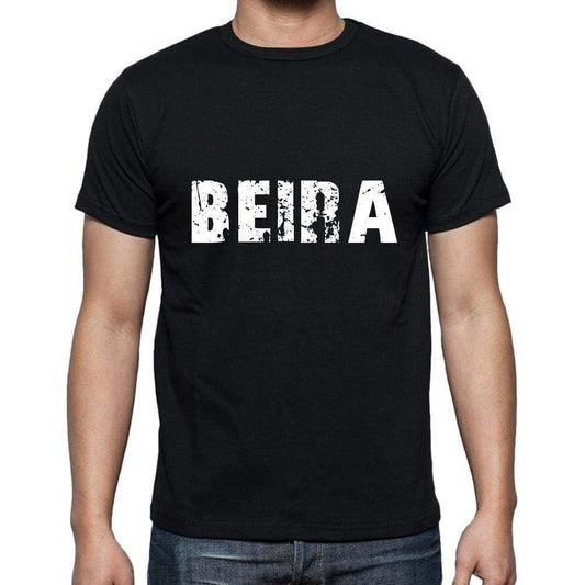 Beira Mens Short Sleeve Round Neck T-Shirt 5 Letters Black Word 00006 - Casual