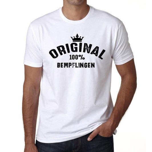 Bempflingen 100% German City White Mens Short Sleeve Round Neck T-Shirt 00001 - Casual