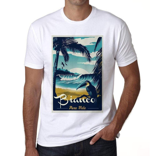 Bianco Pura Vida Beach Name White Mens Short Sleeve Round Neck T-Shirt 00292 - White / S - Casual