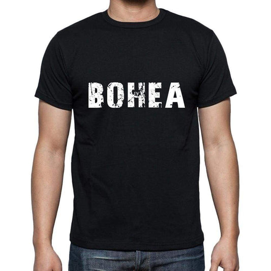 Bohea Mens Short Sleeve Round Neck T-Shirt 5 Letters Black Word 00006 - Casual