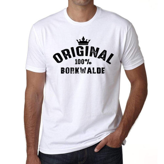 Borkwalde 100% German City White Mens Short Sleeve Round Neck T-Shirt 00001 - Casual