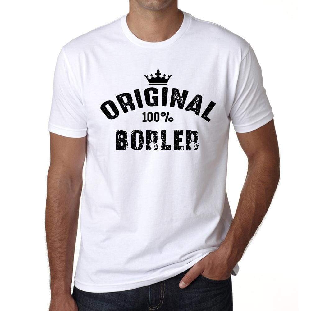 Borler 100% German City White Mens Short Sleeve Round Neck T-Shirt 00001 - Casual