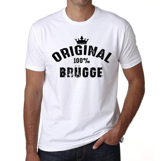 Brügge 100% German City White Mens Short Sleeve Round Neck T-Shirt 00001 - Casual