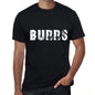 Burrs Mens Retro T Shirt Black Birthday Gift 00553 - Black / Xs - Casual
