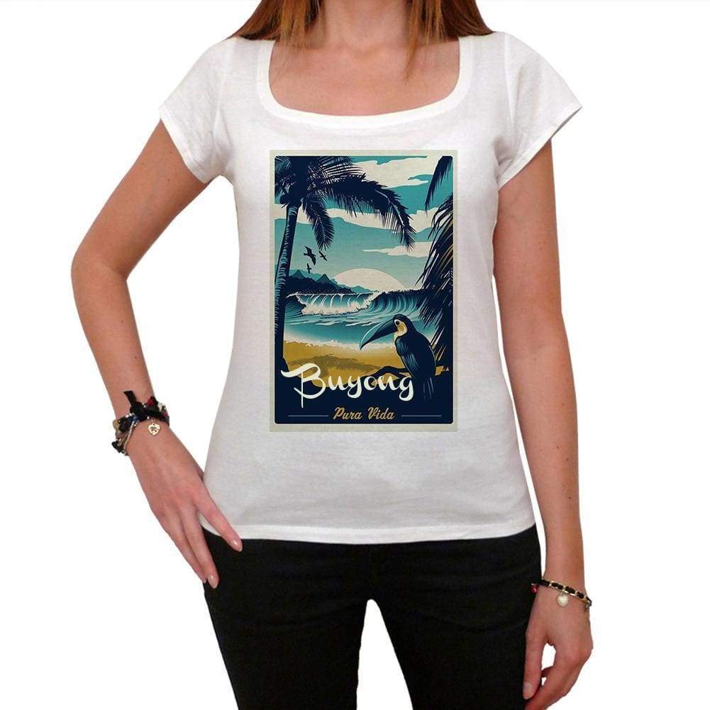 Buyong Pura Vida Beach Name White Womens Short Sleeve Round Neck T-Shirt 00297 - White / Xs - Casual