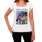 Cawag Cove Beach Name Palm White Womens Short Sleeve Round Neck T-Shirt 00287 - White / Xs - Casual