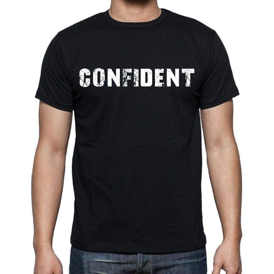 Confident White Letters Mens Short Sleeve Round Neck T-Shirt 00007