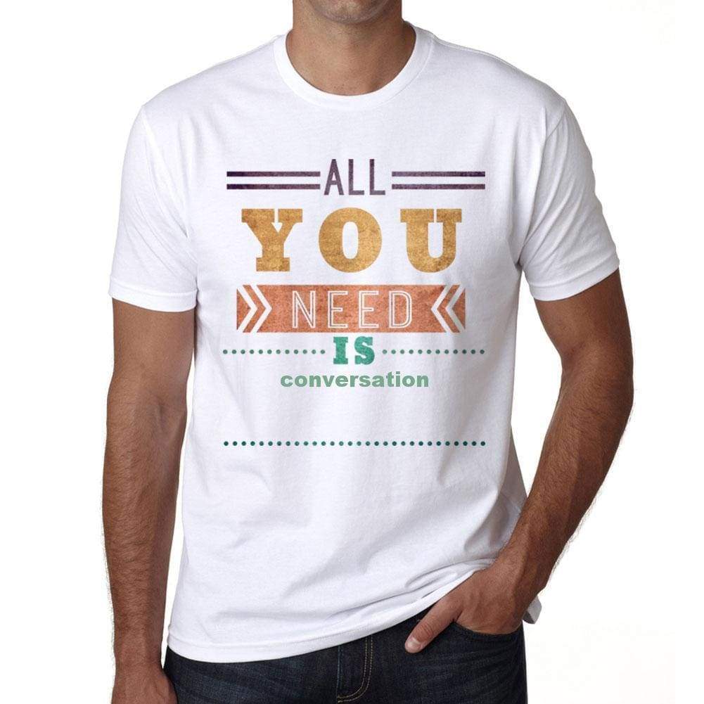 Conversation Mens Short Sleeve Round Neck T-Shirt 00025 - Casual